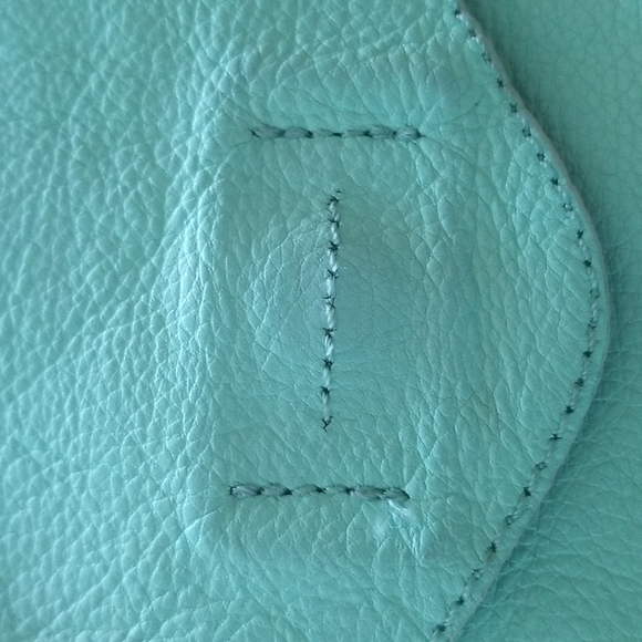 Gap Mint Green Envelope Leather Clutch - Picture 10 of 14